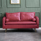 Tufted Square Arm Sofa Mid Century Modern 30.7" H Faux Leather Sofa Clearhalo 'Furniture' 'furniture_sofas' 'kitchen' 'kitchen_sofas' 'Living Room Furniture' 'Sofa' 'sofas' 1200x1200_0eaed855-e080-4619-b58c-d85a4e0c4e17