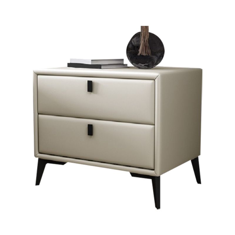 Faux Leather Accent Table Nightstand Contemporary Bed Nightstand Clearhalo 'Bedroom Furniture' 'furn' 'furn_night_stand' 'Furniture' 'night_stand' 'Nightstands' 1200x1200_0eb10de8-503e-457c-aa1c-1bfbd786dbf6