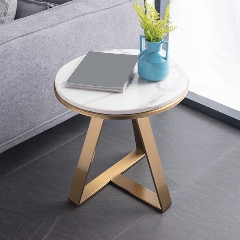 Runder Marmor Endtisch Set Glam Dia 19.7-in Sofa Seitenakzentisch