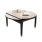 Modern Round Extendable Dining Table Stone Tabletop with Black Wood Legs Clearhalo 'Dining Tables & Seating' 'Dining Tables' 'dining_table' 'furn' 'furn_dining_table' 'Furniture' 'Kitchen & Dining Furniture' 1200x1200_0eb67add-a701-4191-82d0-2abb09c474d1