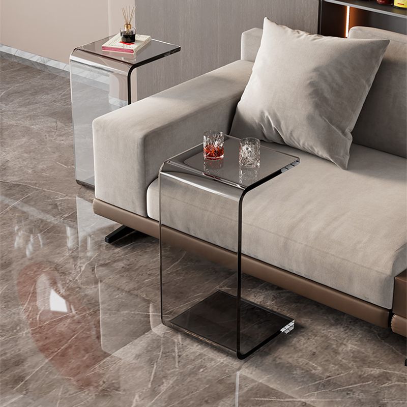 Modern Rectangle Acrylic Side End Snack Table with Sled Base Clearhalo 'Coffee & Accent Tables' 'End & Side Tables' 'end_side_tables' 'furn' 'furn_end_side_tables' 'Furniture' 'Living Room Furniture' 1200x1200_0eb6d432-7082-4d79-871a-f6d07d3a4cf4