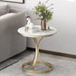 21.6"H Single Leg Metal Base Solid Color Slate Round Coffee Table