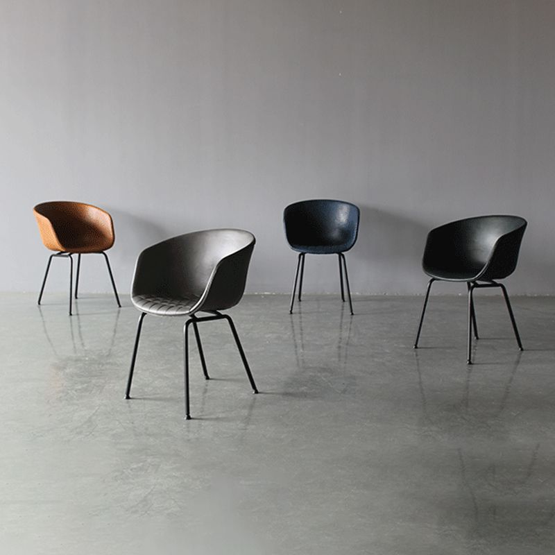 Industrial Meeting Room Arm Chair Matte Finish Solid Back Dining Chair (Set of 2) Clearhalo ' kitchen&dining_furn' 'Dining Chairs' 'Dining Tables & Seating' 'dining_chair' 'furn' 'furn_dining_chair' 'Furniture' 'furniture_dining_chair' 'Kitchen & Dining Furniture' 'kitchen' 1200x1200_0eba9305-5d48-4607-94b7-836003d547de