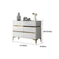 Cómoda de dormitorio Glam Stone, cómoda de almacenamiento de 16" de ancho en blanco con cajones