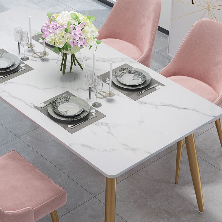 Mesa de la base de oro de la piedra mesa de cocina mesa de comedor de rectángulo de lujo tradicional