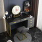 5 Drawers Makeup Table Desk Vanity Stone Top Vanity Table in Black