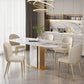 Glam -eettafel Set 1/4/5/7 PCS Steen eettafel met armloze stoelen