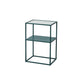 23.6" Tall Ironcraft Frame End Table Glass Rectangular Top Side Table with Shelf