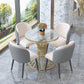 Simple Style Home Sintered Stone Dining Table Round Shape Table with Metallic Pedestal Base Clearhalo ' dining_table' 'Dining Tables & Seating' 'Dining Tables' 'furn' 'furn_dining_table' 'Furniture' 'furniture_dining_table' 'Kitchen & Dining Furniture' 'kitchen&dining_furn' 'kitchen' 'kitchen_dining_table' 1200x1200_0ec10fc0-4d80-4444-8b58-798c09dcac99