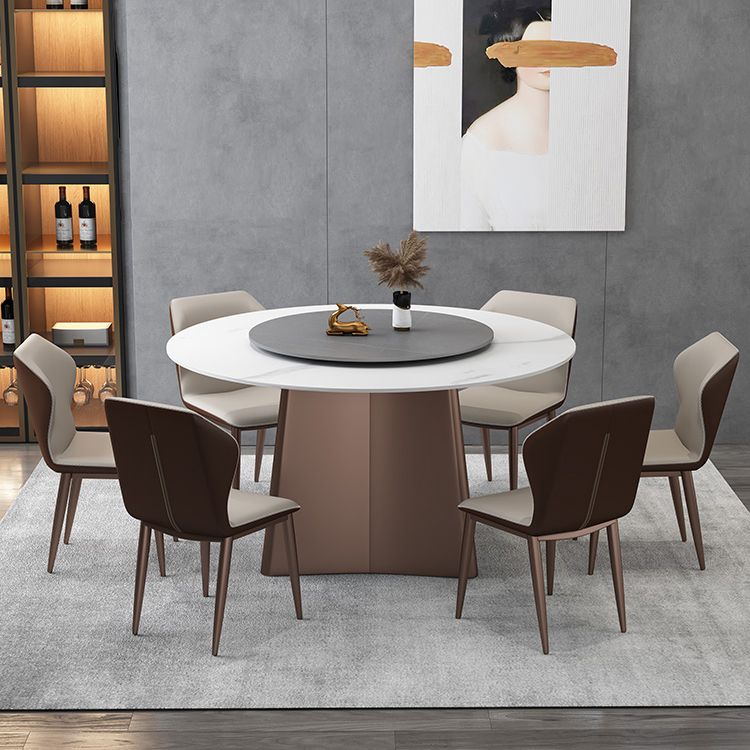 Round Pedestal Base Furniture Luxury Style Stone Dining Room Collection Without Turntable Clearhalo ' dining_table' 'Dining Tables & Seating' 'Dining Tables' 'furn' 'furn_dining_table' 'Furniture' 'furniture_dining_table' 'Kitchen & Dining Furniture' 'kitchen&dining_furn' 'kitchen' 'kitchen_dining_table' 1200x1200_0ec3987e-2f91-4401-b928-308139dd887e