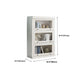 Libreria moderna di stoccaggio chiuso da 12,5 "W White Wohi Legno scaffale con porte di vetro