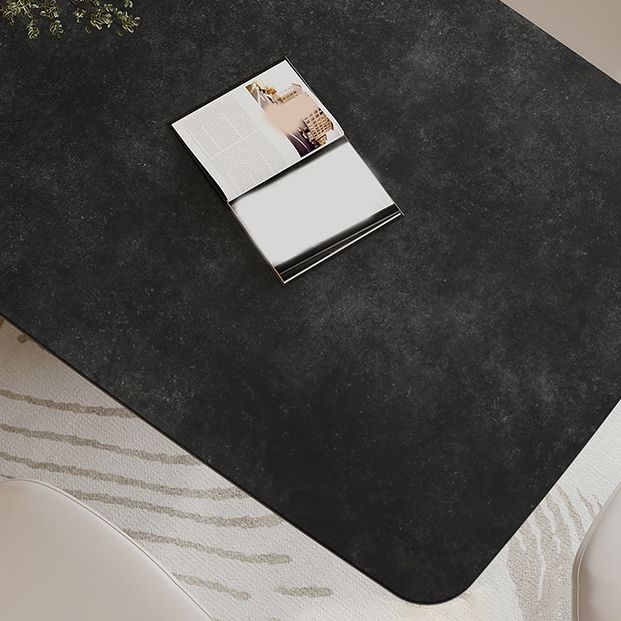 Black Stone Dining Table Set 1/4/5/7 Pcs Indoor Dinette Set with Leather Chairs Clearhalo 'Dining Room Sets' 'Dining Tables & Seating' 'dining_room_set' 'furn' 'furn_dining_room_set' 'Furniture' 'Kitchen & Dining Furniture' 1200x1200_0ec5710b-a36e-4499-ad90-61f9466c79e5