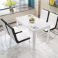 Modern Glass Table Rectangle White Base Dining Table for Kitchen