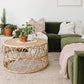 Tavolino da caffè scandinavo con piano rotondo Tavolino da cocktail in rattan
