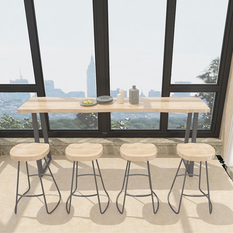 Juego de mesa rectangular de madera maciza para Bar, mesa de mostrador moderna de 1/5 piezas con taburetes sin respaldo