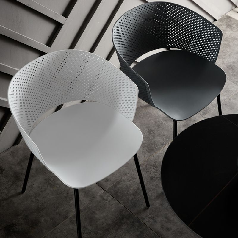 Contemporary Style Plastic Dining Armless Chair Open Back Dining Side Chair for Home Clearhalo ' kitchen&dining_furn' 'Dining Chairs' 'Dining Tables & Seating' 'dining_chair' 'furn' 'furn_dining_chair' 'Furniture' 'furniture_dining_chair' 'Kitchen & Dining Furniture' 'kitchen' 1200x1200_0ec88b39-178f-418c-bec6-575ef3021d64