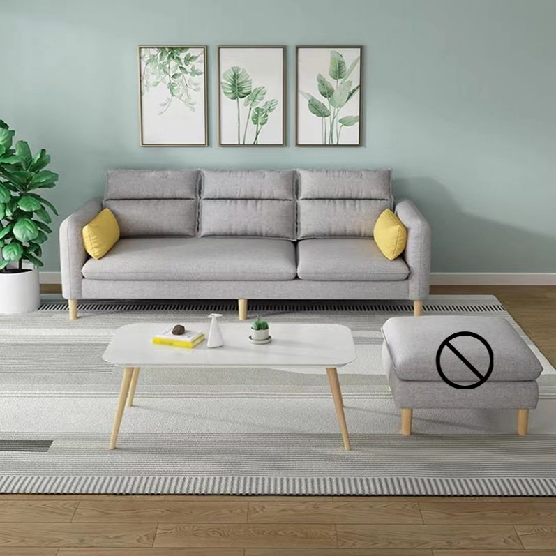 3/4 plazas 27.5 "H Lino Sofá de brazo cuadrado de color sólido para sala de estar