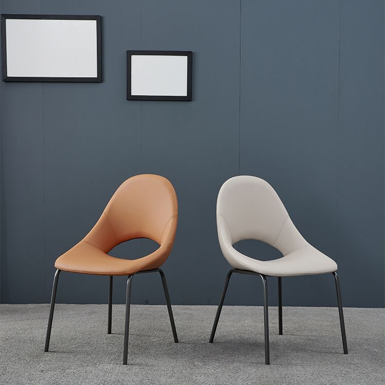 Industrial Dining Chair with Metal Legs Open Back Side Chair for Home Clearhalo 'Dining Chairs' 'Dining Tables & Seating' 'dining_chair' 'furn' 'furn_dining_chair' 'Furniture' 'Kitchen & Dining Furniture' 1200x1200_0eca8917-d3f3-42c9-ac3b-25982fb6e925