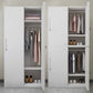 Steel Wardrobe Armoire with Lock Hinged Wardrobe Cabinet for Home
