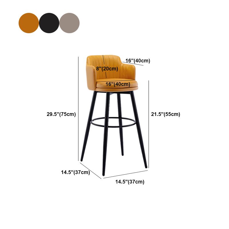 Contemporary Swivel Bar Stool Upholstered Leather Stools with Footrest Clearhalo 'Bar Furniture' 'Bar Stools' 'bar_stools' 'furn' 'furn_bar_stools' 'Furniture' 'Kitchen & Dining Furniture' 1200x1200_0ecd6a64-8ee4-479d-b602-036ee6fd05dc