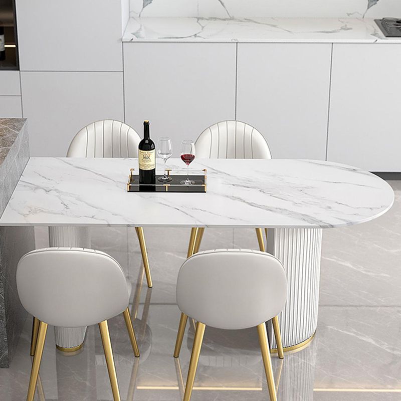 Sintered Stone Dining Table White Traditional Luxury Dining Table Clearhalo 'Dining Tables & Seating' 'Dining Tables' 'dining_table' 'furn' 'furn_dining_table' 'Furniture' 'Kitchen & Dining Furniture' 1200x1200_0ecfd7da-3c30-44eb-9a12-025ca102b770