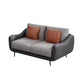 Scandinavian Sofa Faux Leather Gray Pillows Living Room Standard Seating