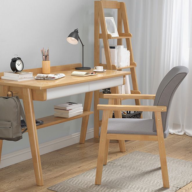 Contemporary Style Linen Dining Arm Chair Upholstered Single Solid Back Chair Clearhalo ' kitchen&dining_furn' 'Dining Chairs' 'Dining Tables & Seating' 'dining_chair' 'furn' 'furn_dining_chair' 'Furniture' 'furniture_dining_chair' 'Kitchen & Dining Furniture' 'kitchen' 1200x1200_0ed1053e-7804-4d27-8f64-be5e5b8387e5