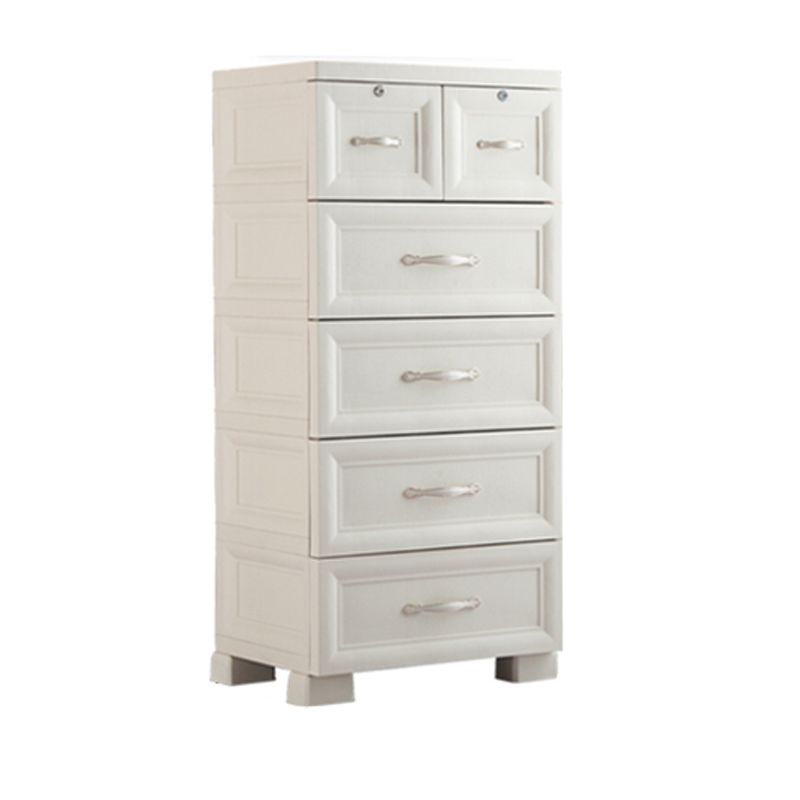 Modern Plastic Storage Cabinet for Bedroom Matte Finish Cabinet with 6 Drawers