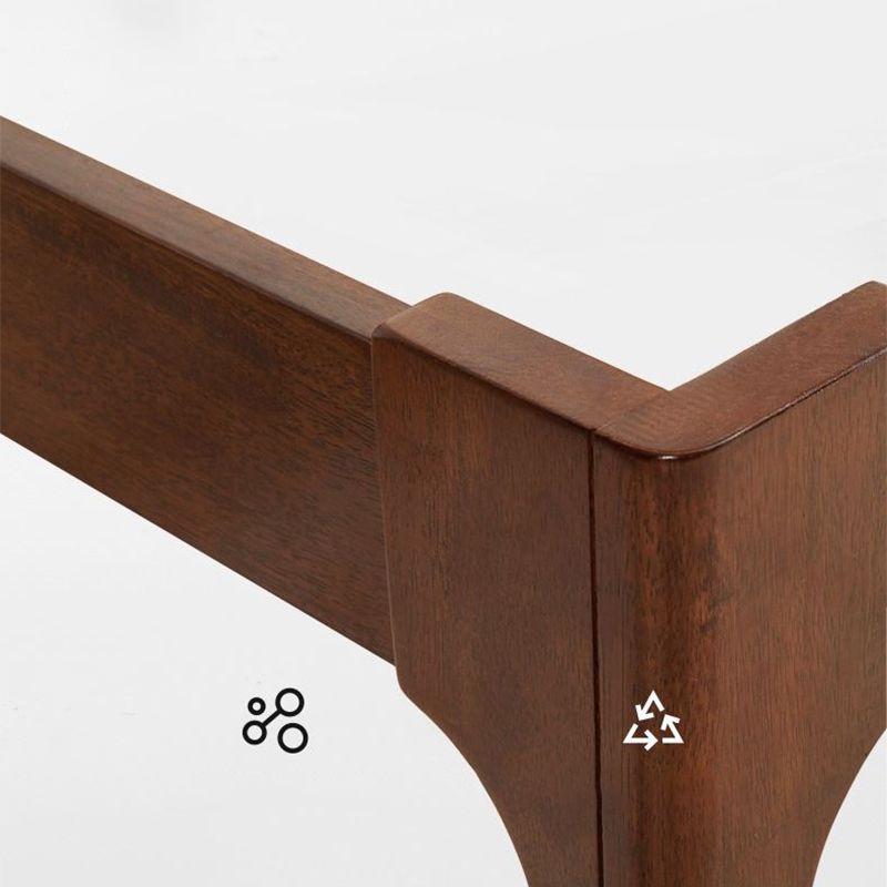 Cadre de lit de style milieu du siècle lit en bois massif avec tête de lit réglable