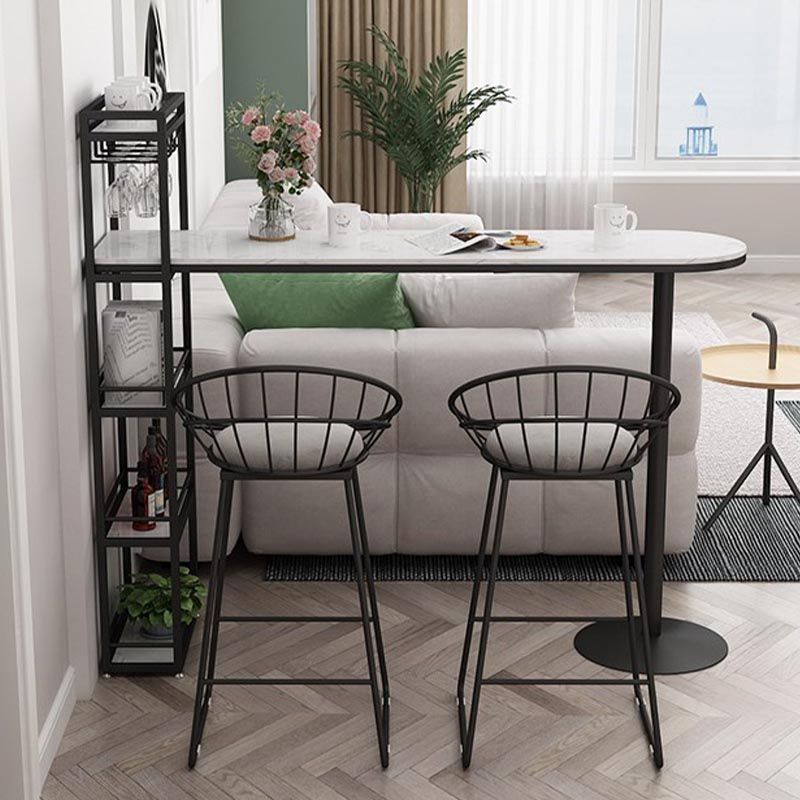 Tavolo da bar contemporaneo in pietra top tavolo da bistrot interno con portapacing