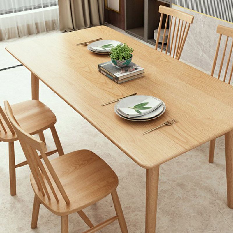 Luxury Rectangle Dining Table Solid Wood Dining Table with 4 Legs Clearhalo 'Dining Tables & Seating' 'Dining Tables' 'dining_table' 'furn' 'furn_dining_table' 'Furniture' 'Kitchen & Dining Furniture' 1200x1200_0ed3439b-919e-4903-beb7-da4735eab7d7
