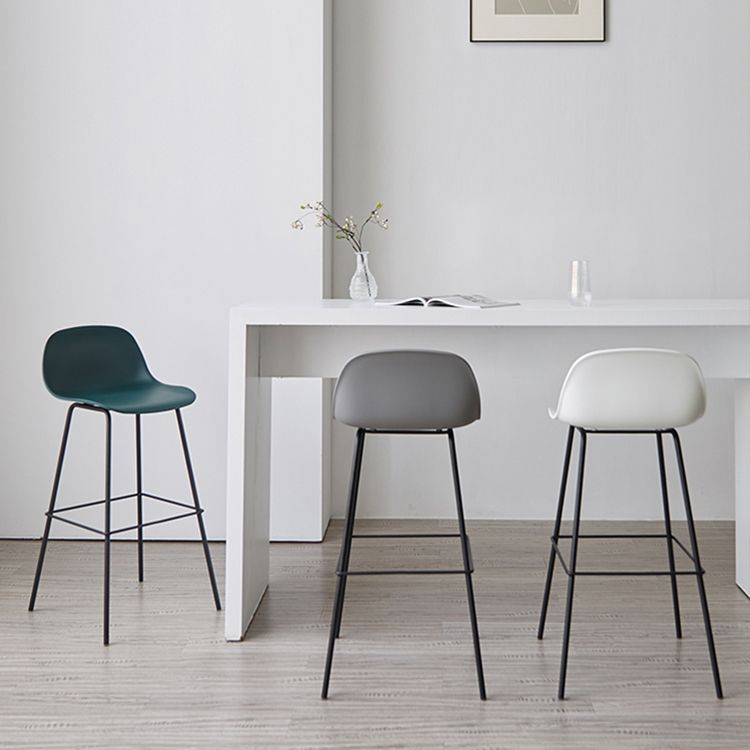 Modern Armless Backrest Counter Stool Iron Living Room Bar Stool with Pedal Clearhalo 'Bar Furniture' 'Bar Stools' 'bar_stools' 'furn' 'furn_bar_stools' 'furniture_bar_stools' 'Kitchen & Dining Furniture' 'kitchen&dining_furn' 'kitchen' 'kitchen_furn' Furniture' 1200x1200_0ed38380-f222-4443-adba-c63a911c1ac6