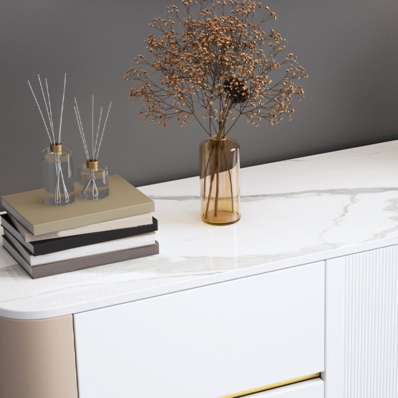 Tavolo da buffet in pietra sinterizzato glam 3 cassetti server da pranzo con 2 porte per soggiorno