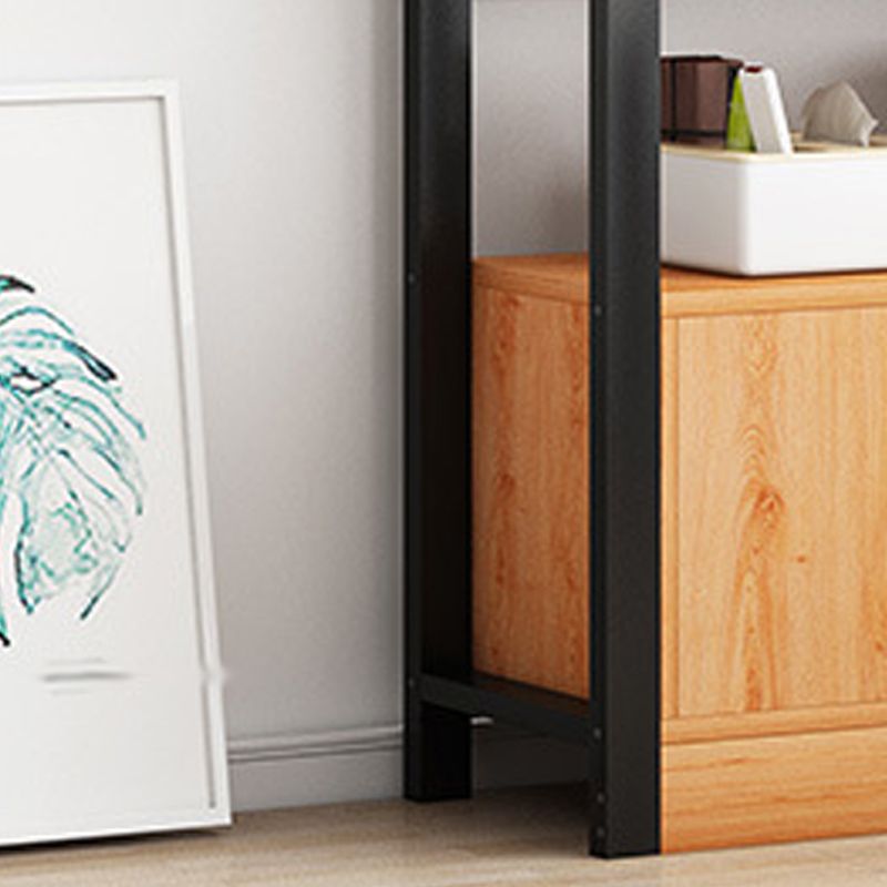 Industrial Etagere Bookshelf Steel Frame Manufactured Wood Shelf Bookshelf with Door Clearhalo 'Bookcases' 'furn' 'furn_bookcases' 'Furniture' 'furniture_bookcases' 'kitchen' 'kitchen_bookcases' 'Living Room Furniture' 'Office Furniture' 1200x1200_0ed454d0-7a8d-4738-b68a-c8375cb080c9