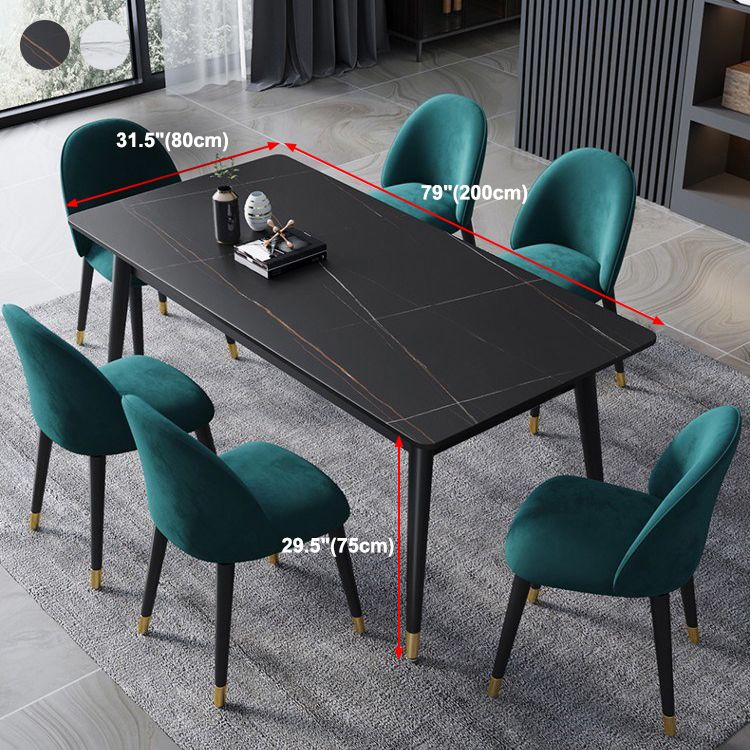 Glam Rectangle Stone Dining Table Matte Finish Table with 4 Legs Clearhalo ' dining_table' 'Dining Tables & Seating' 'Dining Tables' 'furn' 'furn_dining_table' 'Furniture' 'furniture_dining_table' 'Kitchen & Dining Furniture' 'kitchen&dining_furn' 'kitchen' 'kitchen_dining_table' 1200x1200_0ed52c93-6763-47bd-96a7-10e5fd3bbab3