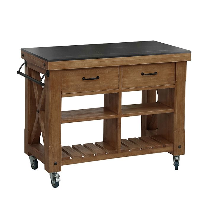 Industrial Stationary Kitchen Cart Wood Rectangular Kitchen Island Cart Clearhalo 'furn' 'furn_kitchen_islands_carts' 'Furniture' 'Kitchen & Dining Furniture' 'Kitchen Islands & Carts' 'kitchen_islands_carts' 1200x1200_0ed55581-36b6-473a-835e-8b8a0fb2ea1c