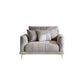 Contemporary Square Standard Arm Settee Couch with Pillows in Grey