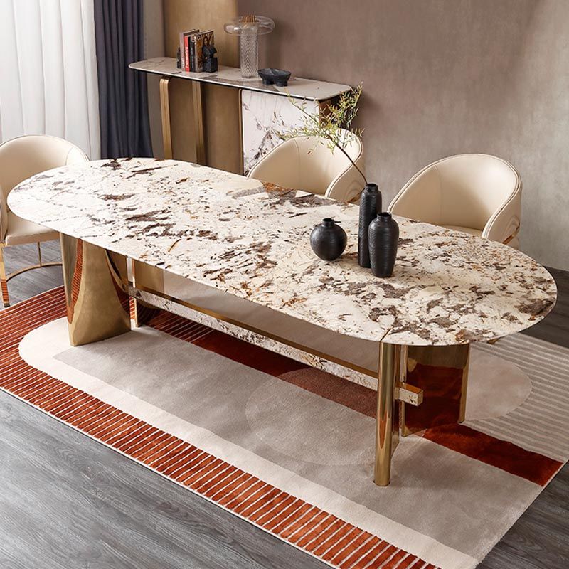 Traditional Luxury Dining Table Marble Oval Dining Table for Home