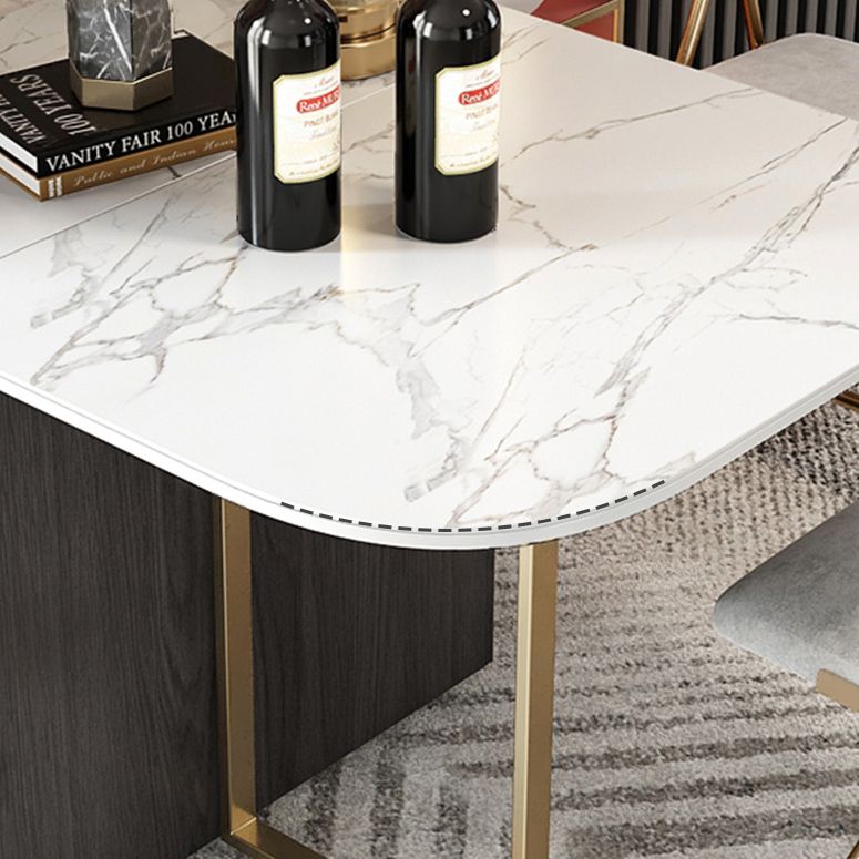 Modern Style Dining Table Sintered Stone Drop-Leaf 63" Table with Metal Base Clearhalo ' dining_table' 'Dining Tables & Seating' 'Dining Tables' 'furn' 'furn_dining_table' 'Furniture' 'furniture_dining_table' 'Kitchen & Dining Furniture' 'kitchen&dining_furn' 'kitchen' 'kitchen_dining_table' 1200x1200_0ed77338-5389-4dc2-a191-33bbb74197b7
