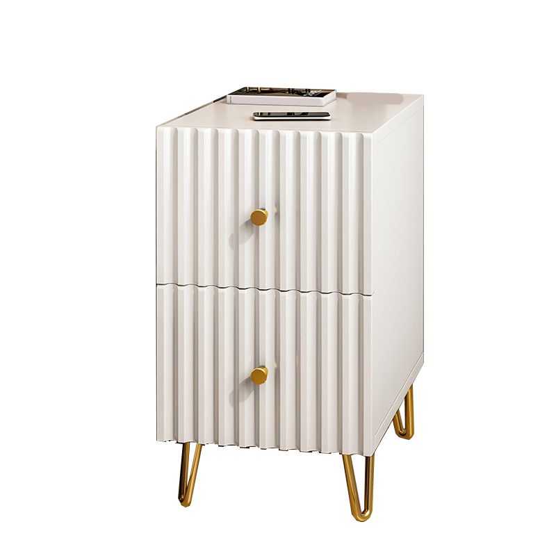 Schubladenspeicherbett Nachttisch Beige Beine enthalten Nachttisch Glam