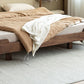 Natural Solid Wood Panel Bed Brown Contemporary Standard Bed