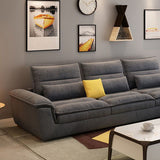 Stain Resistant Stationary Living Room Flared Arm Gray Pillows Sofa