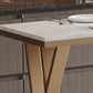 Glam Style Bartafelset 1/2/5-delige rechthoekige bartafel met metalen hoge krukken voor thuis