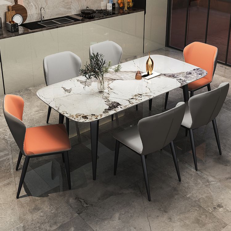 Modern Style Set 1/4/5/7 Pcs with Rectangle Dining Table and Wingback Chairs Clearhalo 'Dining Room Sets' 'Dining Tables & Seating' 'dining_room_set' 'furn' 'furn_dining_room_set' 'Furniture' 'Kitchen & Dining Furniture' 1200x1200_0ee1298e-2496-497f-a989-98199342e470
