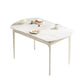 Moderne Stil Steinmöbel 5/7 PCs weiße Rechtecktisch mit Essstuhl