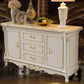 Sideboard glam in legno di gomma bianca con soggiorno a 2 porte