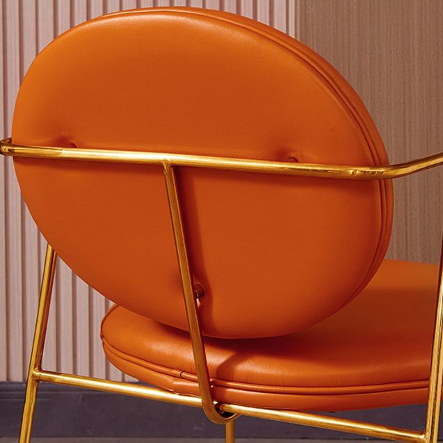 Modern Style Home Arm Chair Open Back Metal Upholstered Dining Room Chair Clearhalo ' kitchen&dining_furn' 'Dining Chairs' 'Dining Tables & Seating' 'dining_chair' 'furn' 'furn_dining_chair' 'Furniture' 'furniture_dining_chair' 'Kitchen & Dining Furniture' 'kitchen' 1200x1200_0ee20984-4823-4134-bac3-996587fe4347