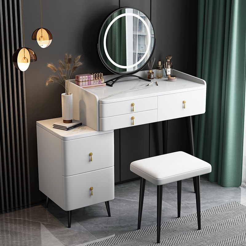 Tocador de maquillaje de dormitorio 31.50 "tocador moderno alto con 5 cajones