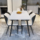 Rectangular Sintered Stone Dining Table Modern White-black Indoor Furniture with 4 Legs