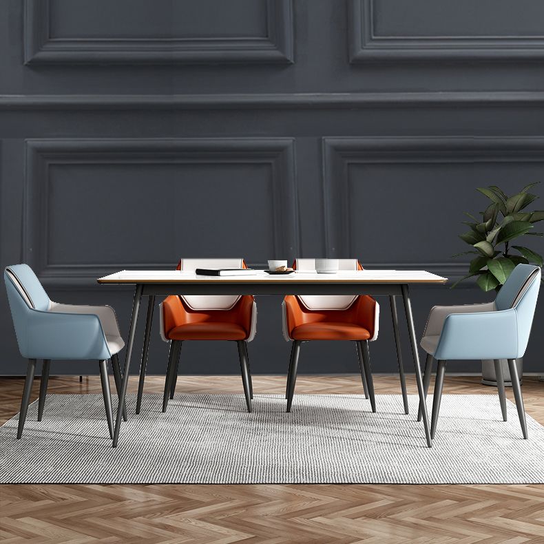 Modern Style Parsons Arm Chair Leather Dining Chair for Dining Room Clearhalo 'Dining Chairs' 'Dining Tables & Seating' 'dining_chair' 'Furniture' 'furniture_dining_chair' 'Kitchen & Dining Furniture' 1200x1200_0ee5e61e-fd6d-43d5-8055-4c747099c89b